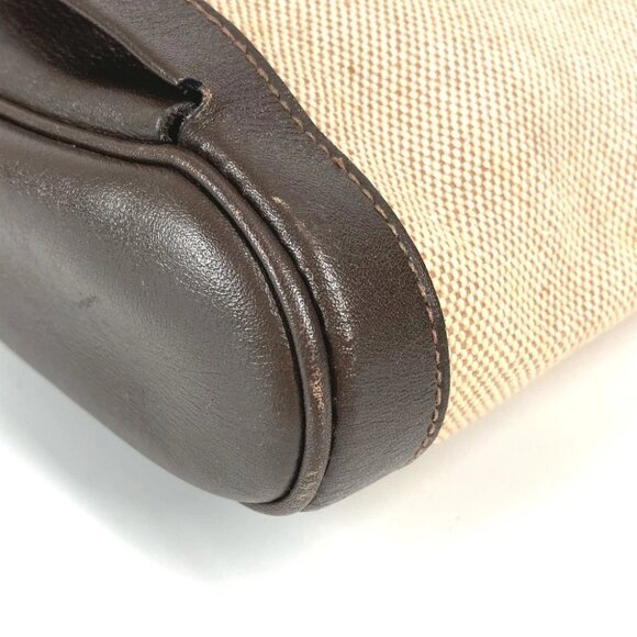 HERMES Equi Pouch Flap Bag Clutch bag Leather/Canvas Beige/Brown - Picture 12 of 15